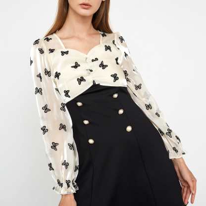 Rileigh Black A-Line Mini Dress