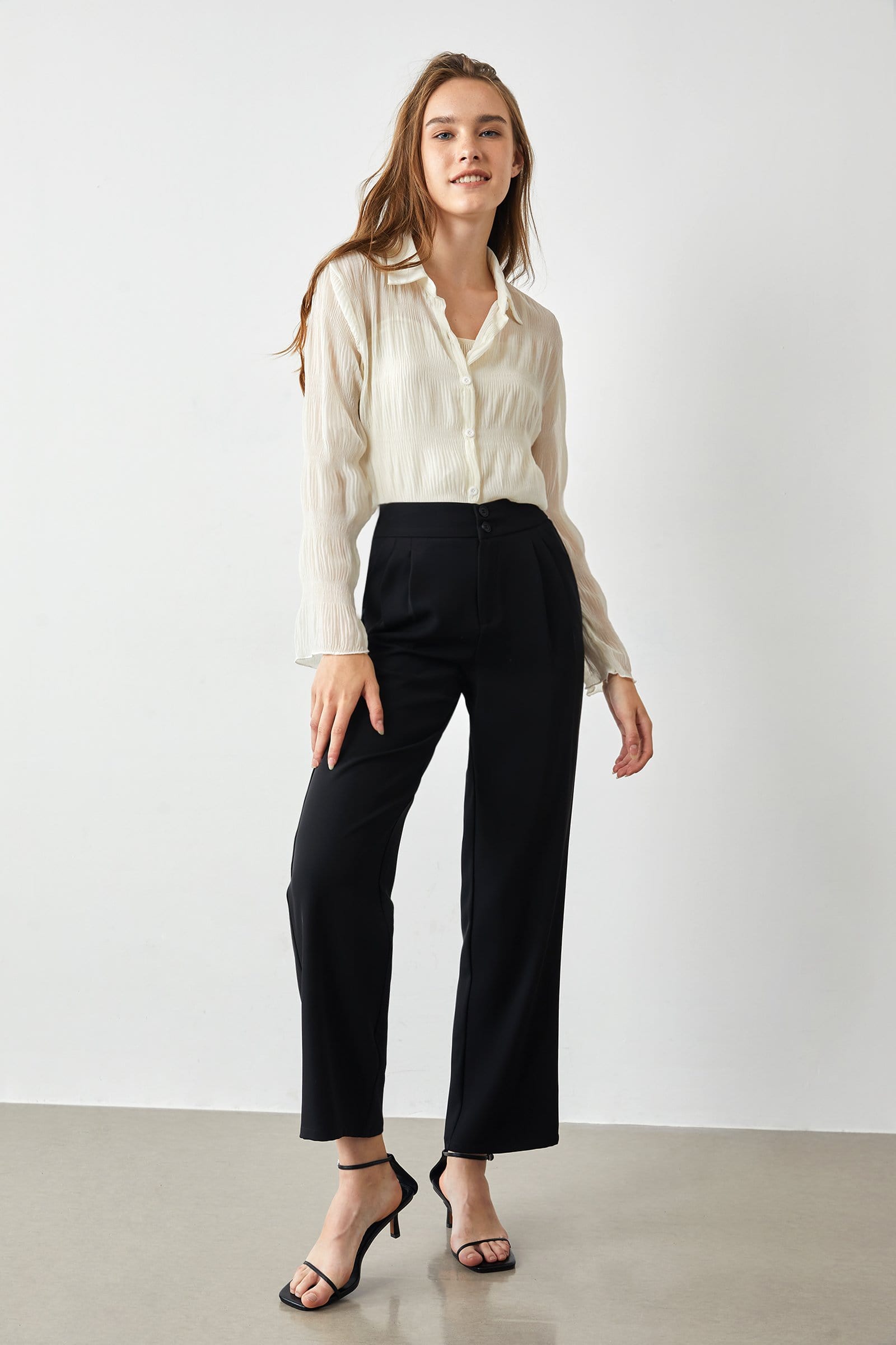 Aaliyah Wheat V-Neck Shirt