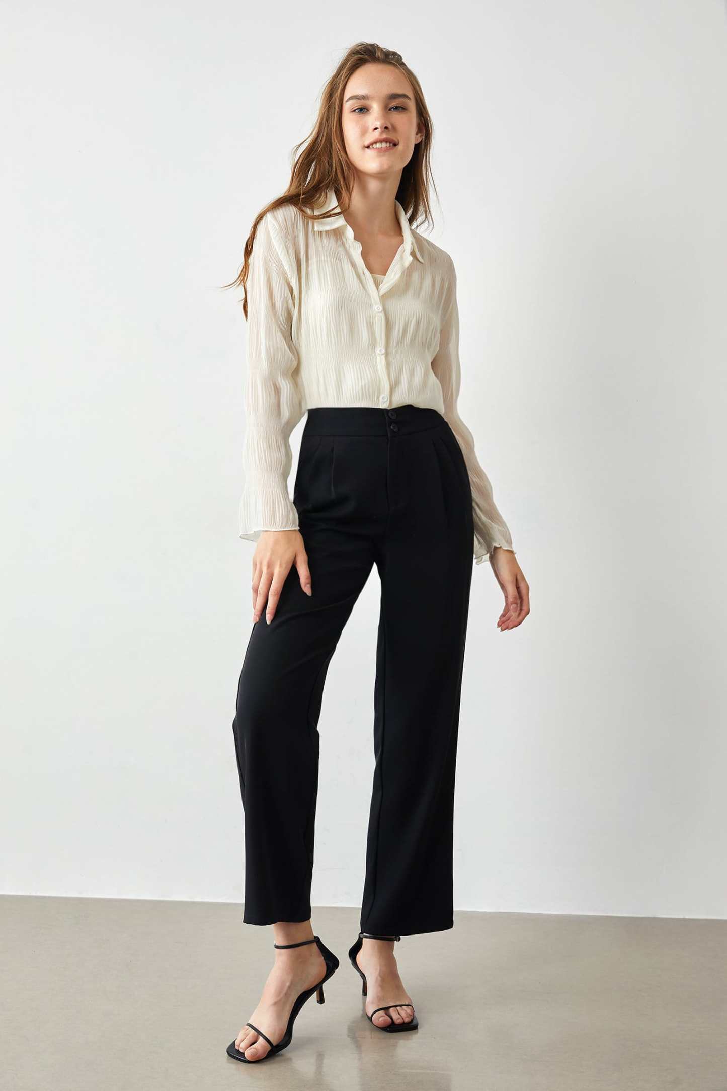 Aaliyah Wheat V-Neck Shirt