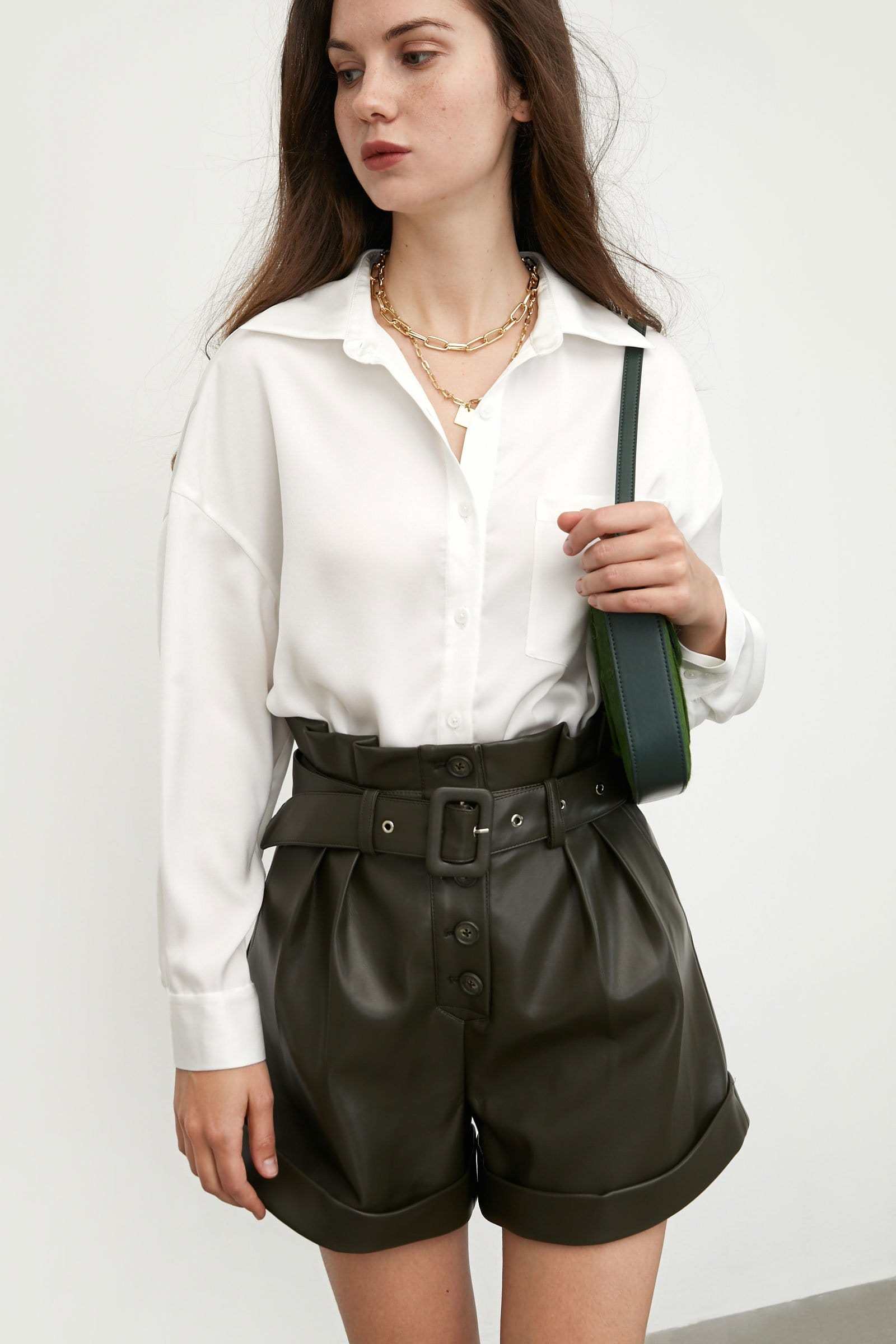 Silky White Button-Up Blouse