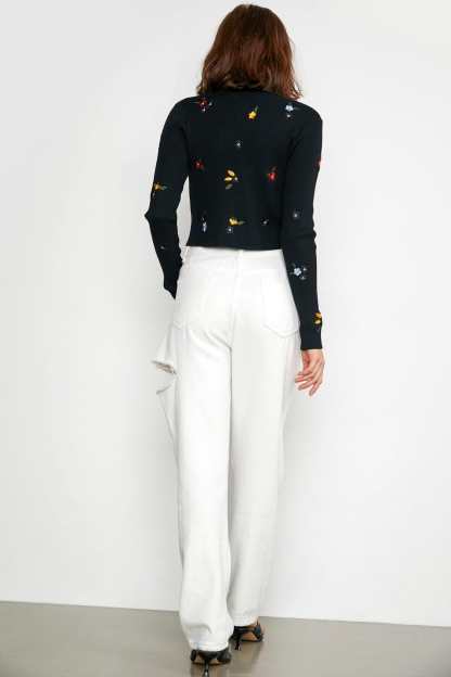 Gillespie Black Contrast Trim Cardigan