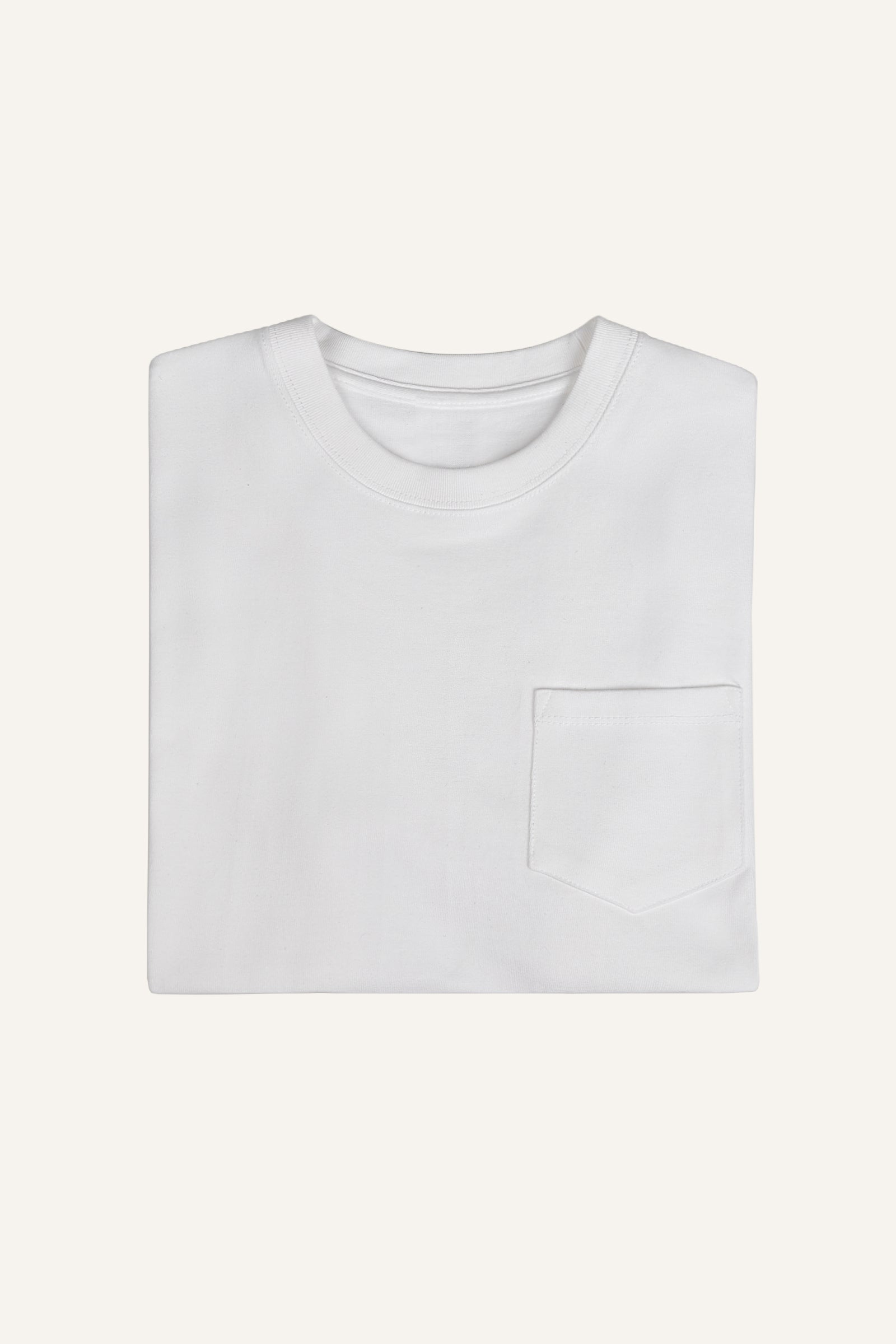 Women’s White Chest-Pocket Cotton T-Shirt