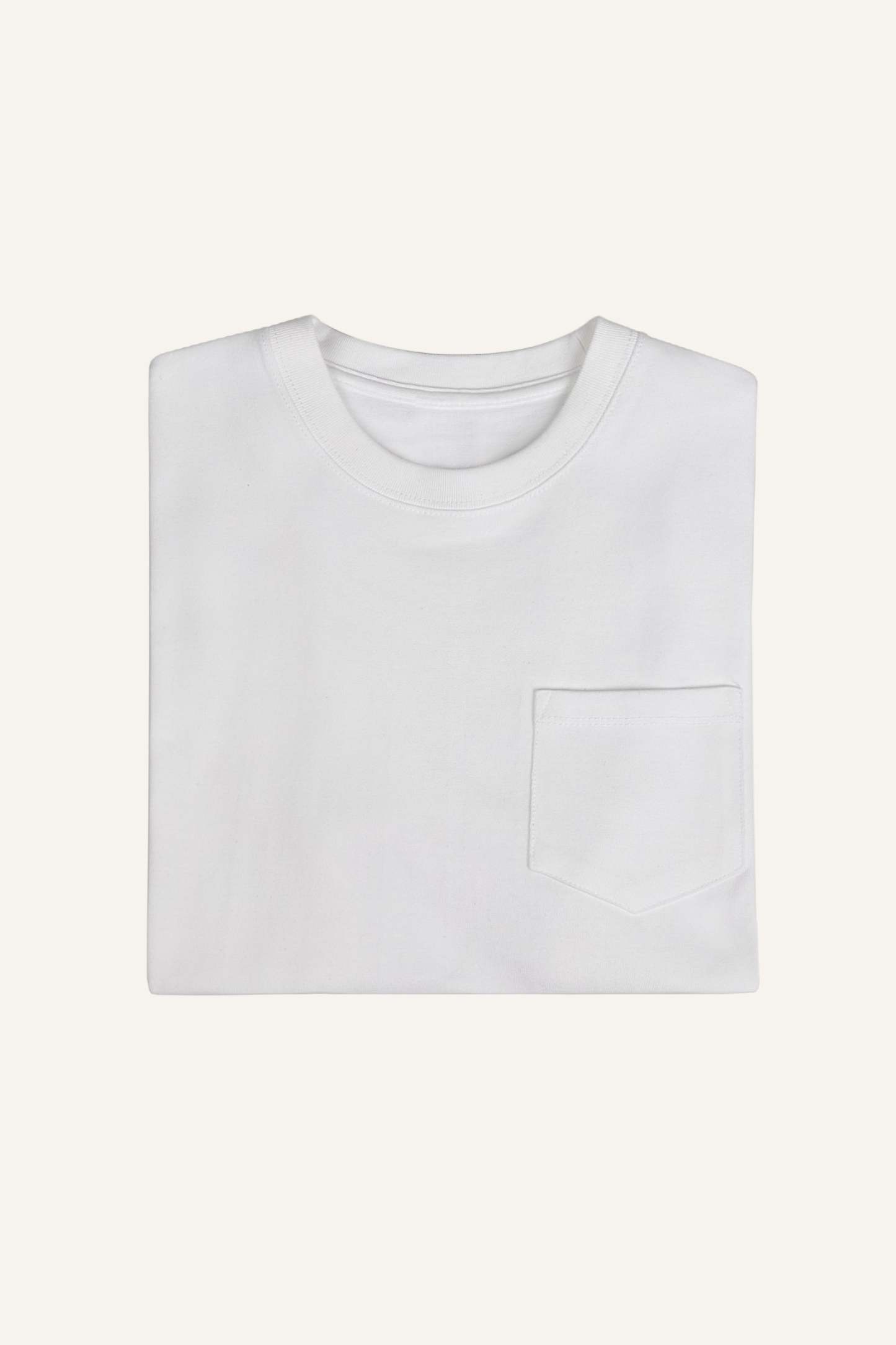 Women’s White Chest-Pocket Cotton T-Shirt