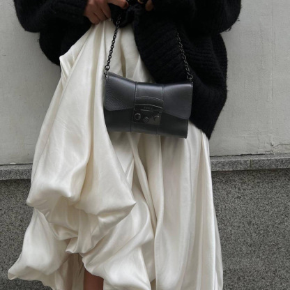 Summer New Balloon Skirt Fashion Casual Simple Solid Color Paired High Waist Puffy Skirt Half Skirt
