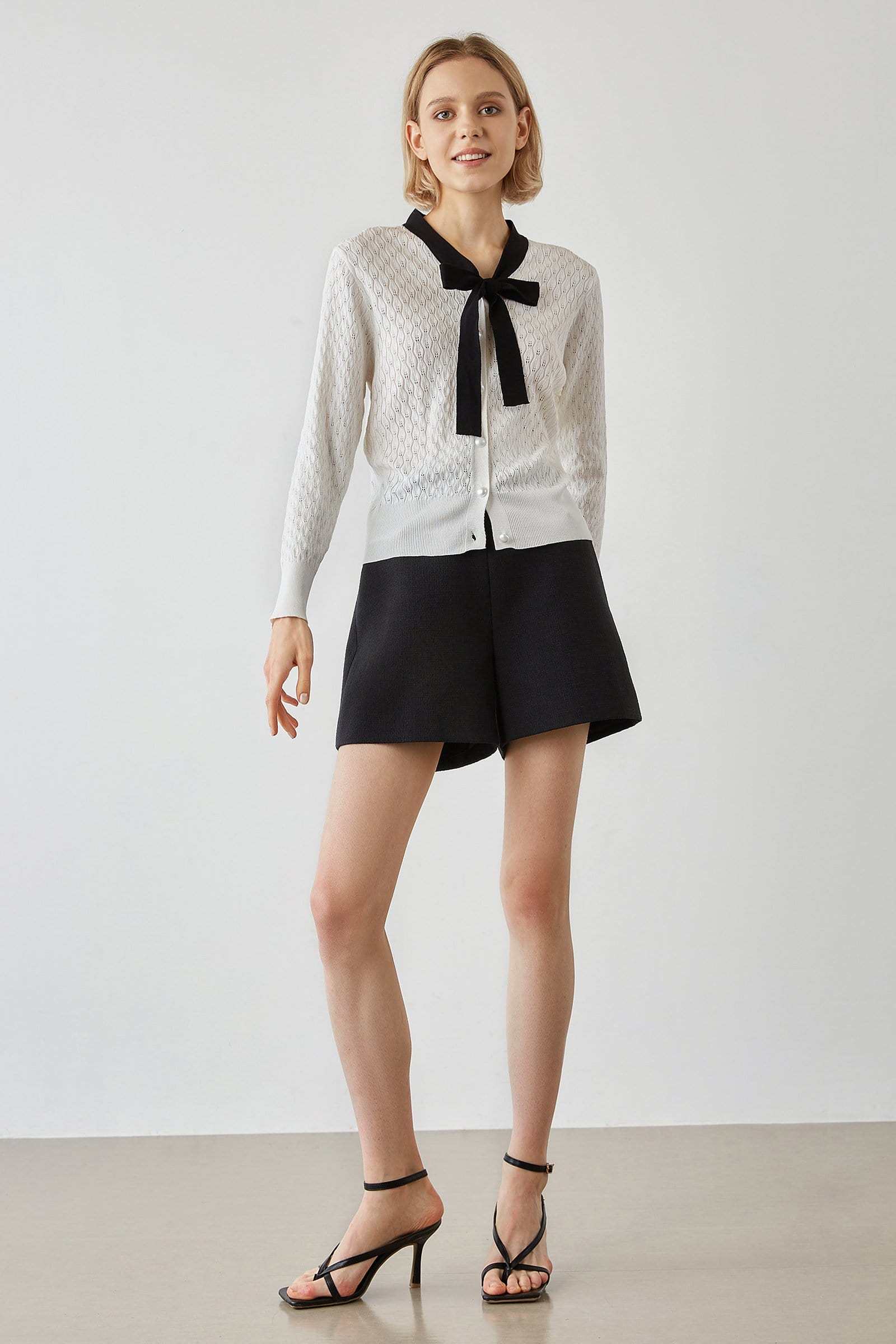 Ashtyn White Contrast Cardigan