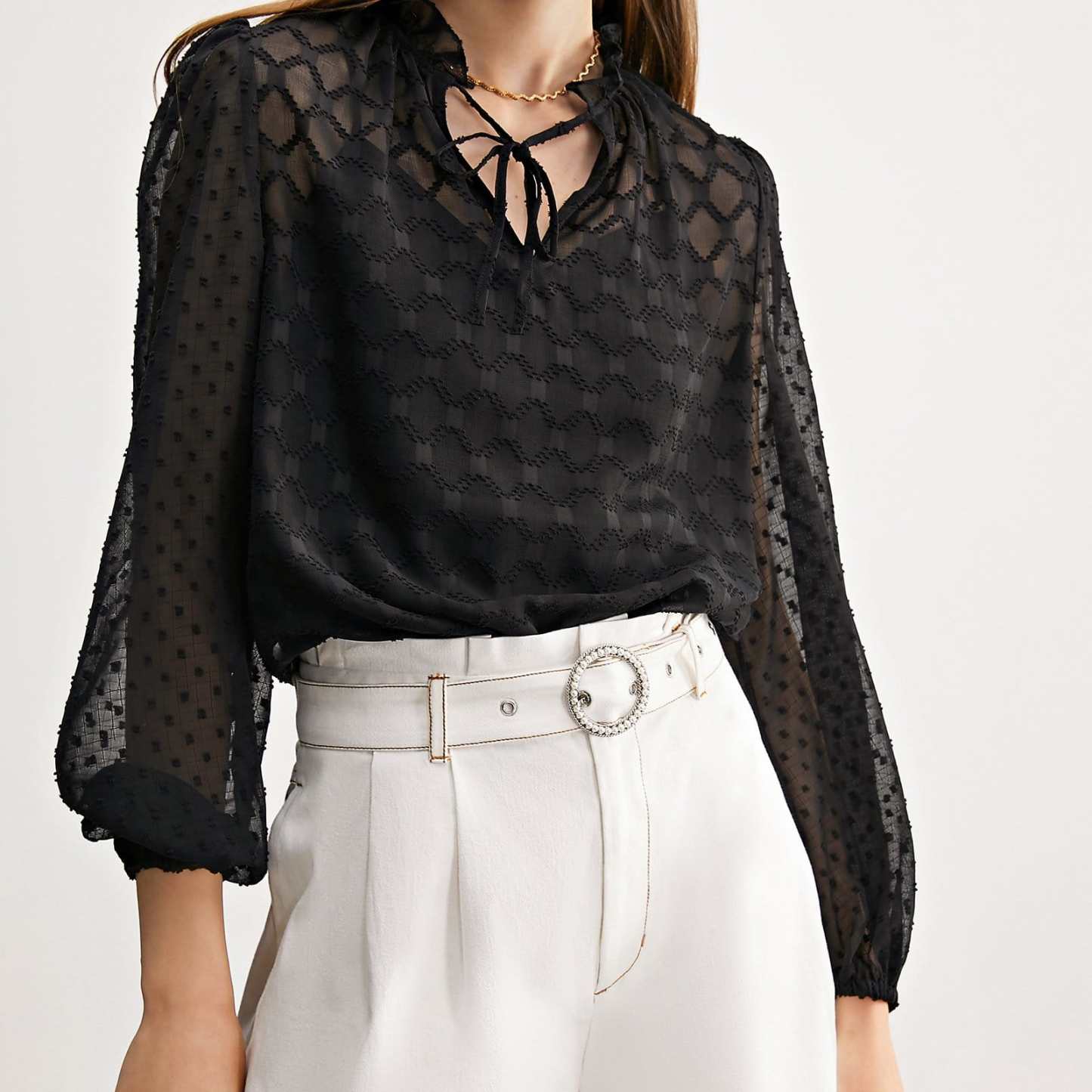 Black Check Mate Blouse