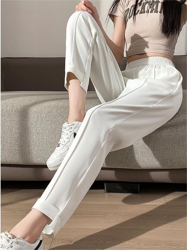 Sloan White Harlan high-Waisted Pants