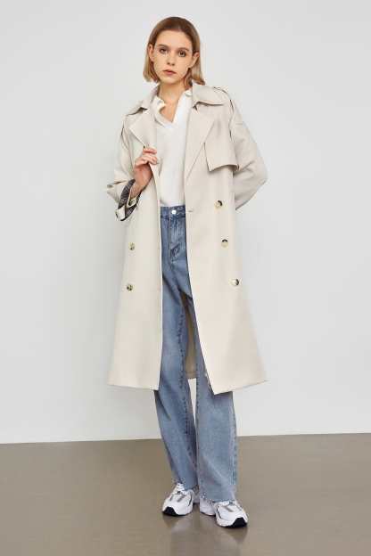 Ellee Beige Belt Trench Coat