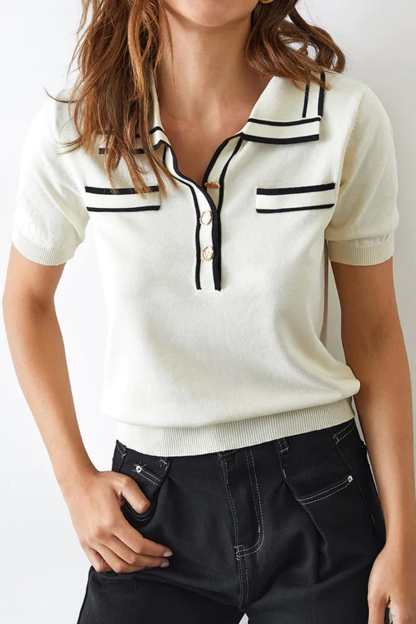 Anika Cornsilk Lapel Sweater