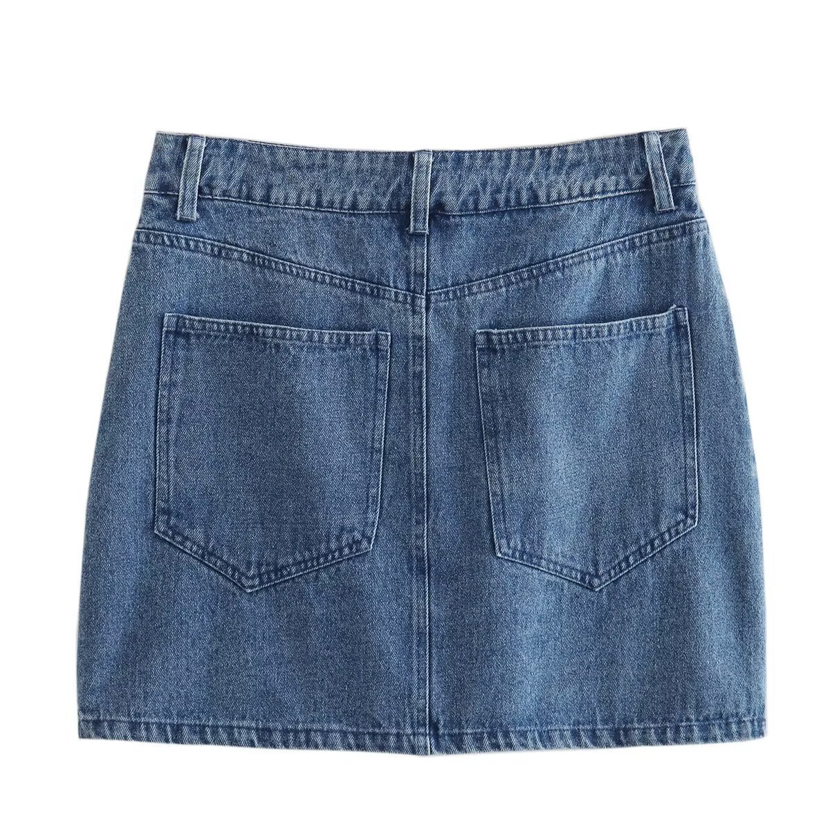Summer New Solid Color Denim Skirt A-line Skirt