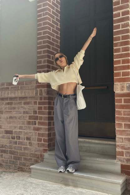 Business Essential Grey Wide Slacks