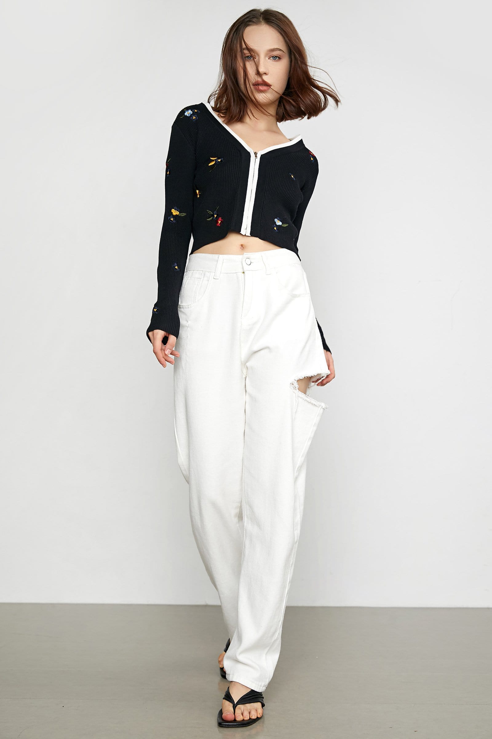 Gillespie Black Contrast Trim Cardigan