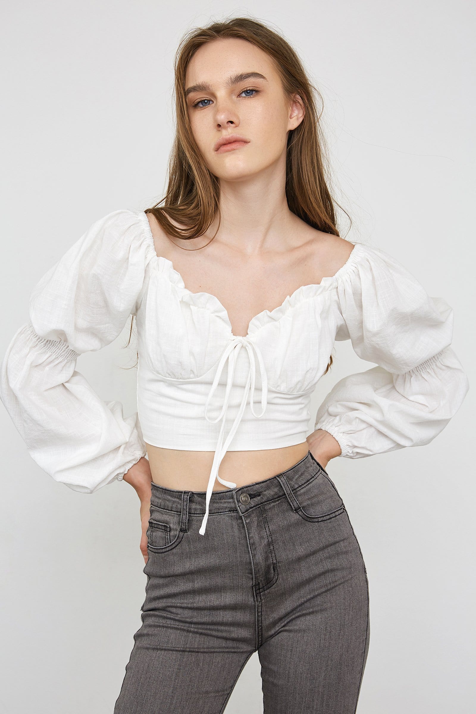 Roxanne Pink Embroidered Puff Sleeve Top main image 1