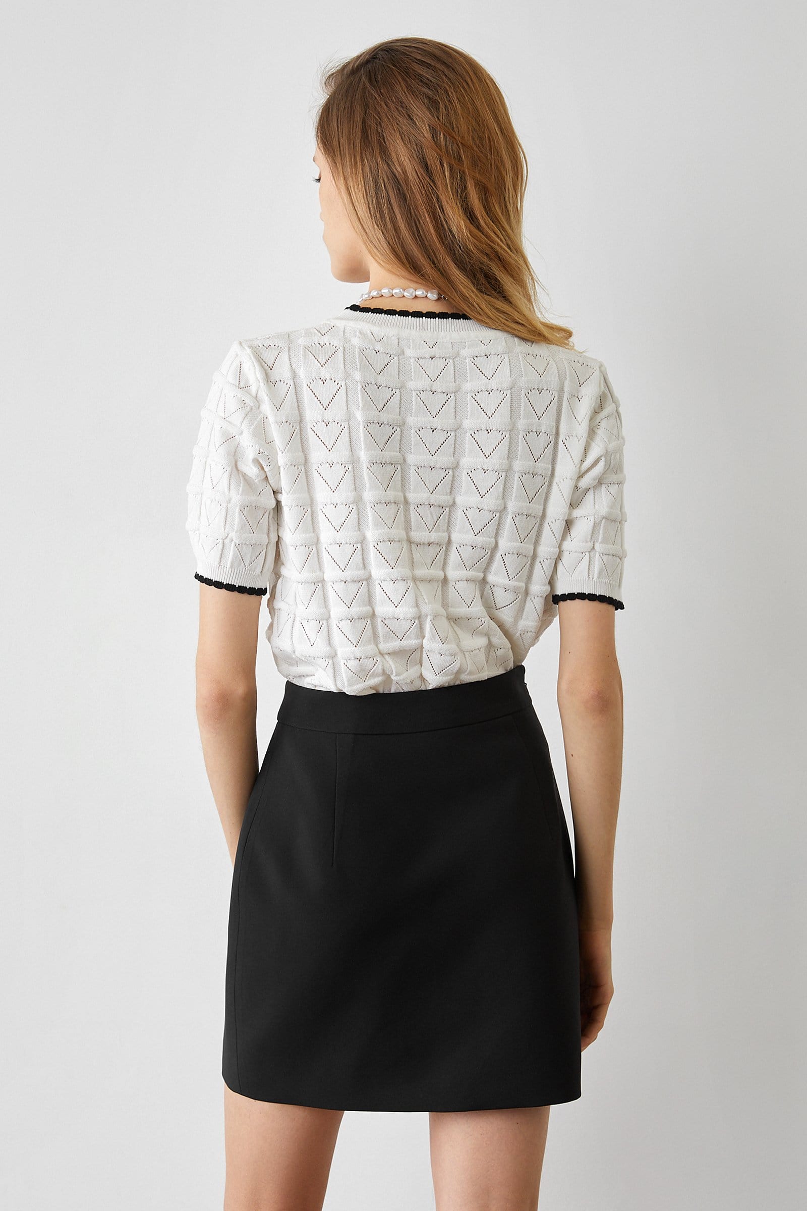 Cayden White Contrast Sweater