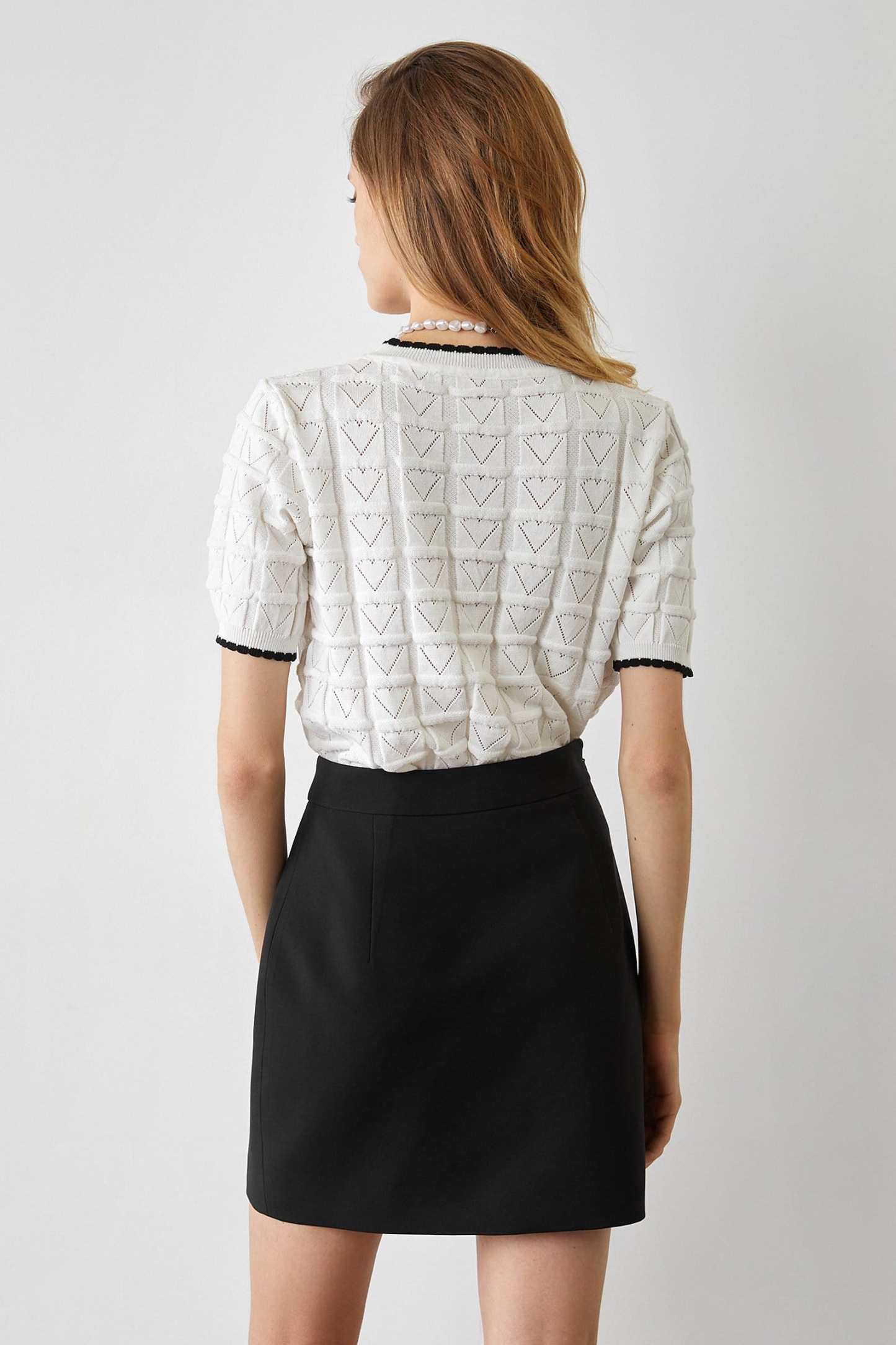 Cayden White Contrast Sweater