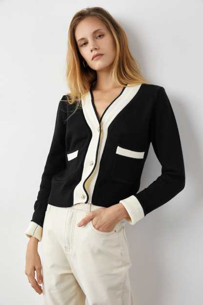 Adelyn Black Pocketed Cardigan