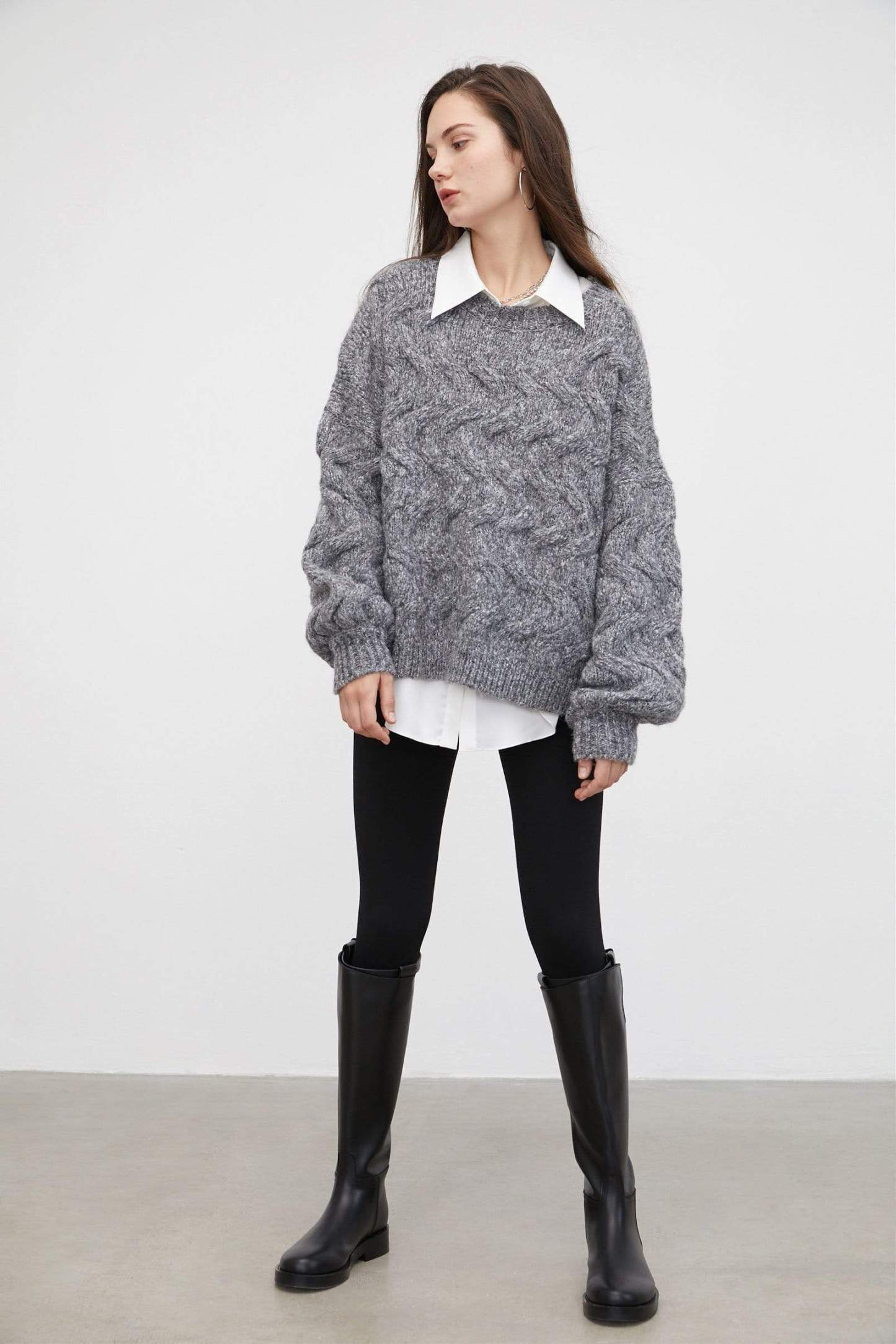 Maeve Charcoal Chunky Sweater