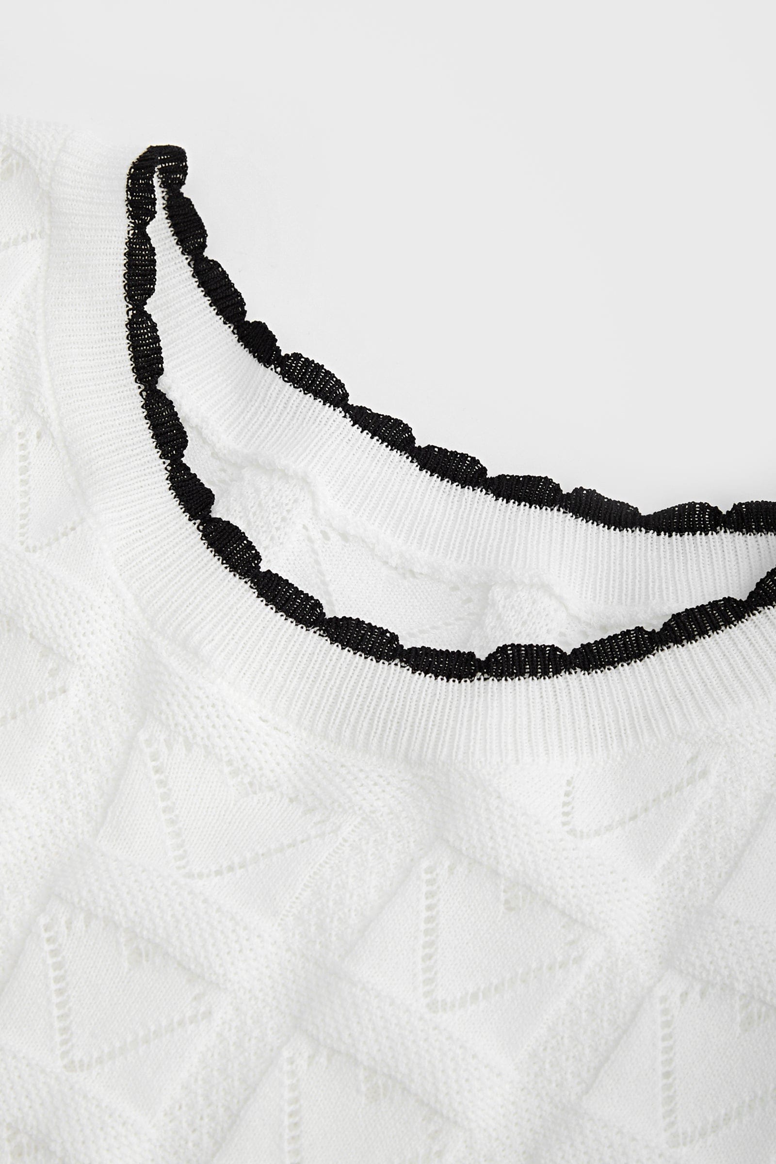 Cayden White Contrast Sweater