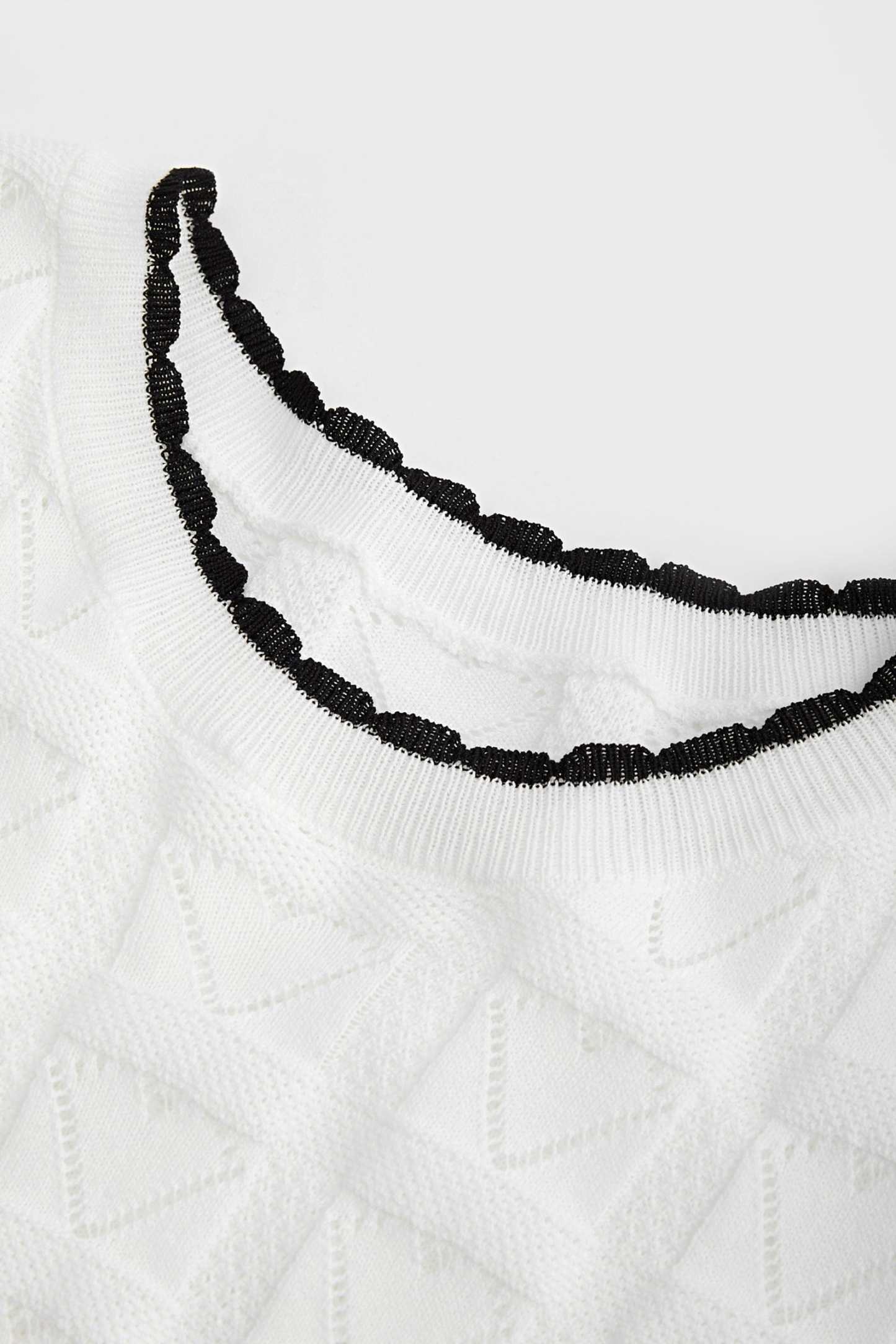Cayden White Contrast Sweater