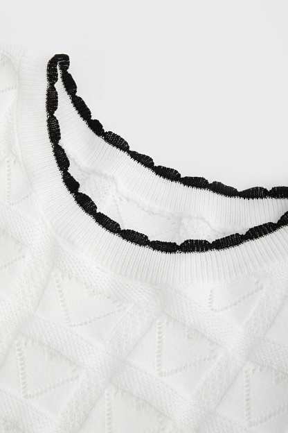Cayden White Contrast Sweater