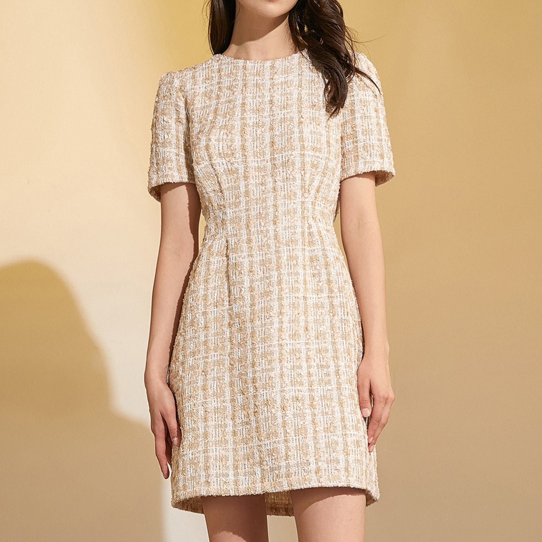 Begia Short Sleeve Crew Neck Mini Dress