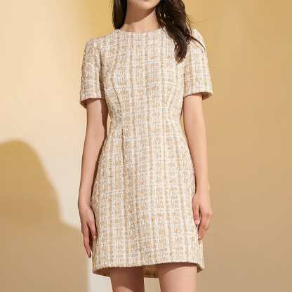 Begia Short Sleeve Crew Neck Mini Dress