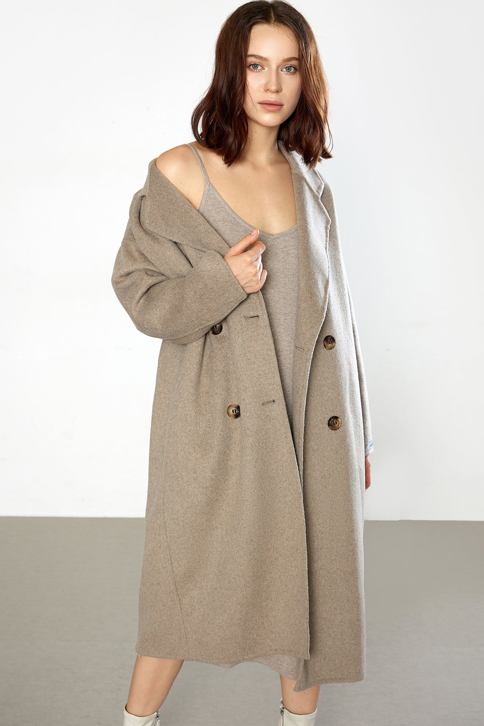 Carmelita Light Premium Wool Gray Oversized Coat