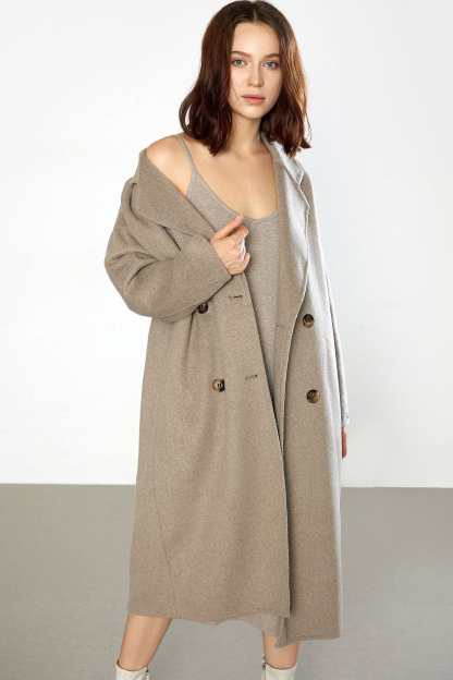 Carmelita Light Premium Wool Gray Oversized Coat