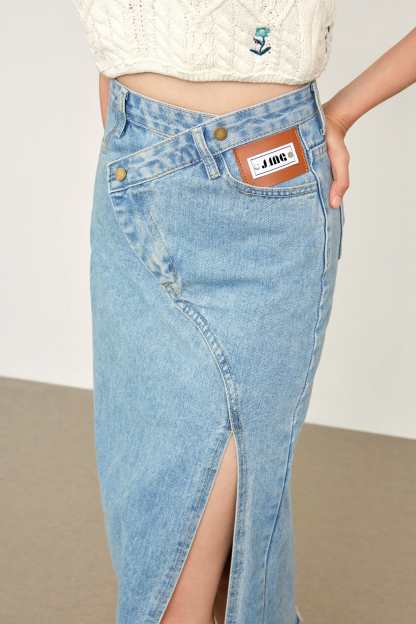 Samaria Light Sky Blue Asymmetrical Skirt