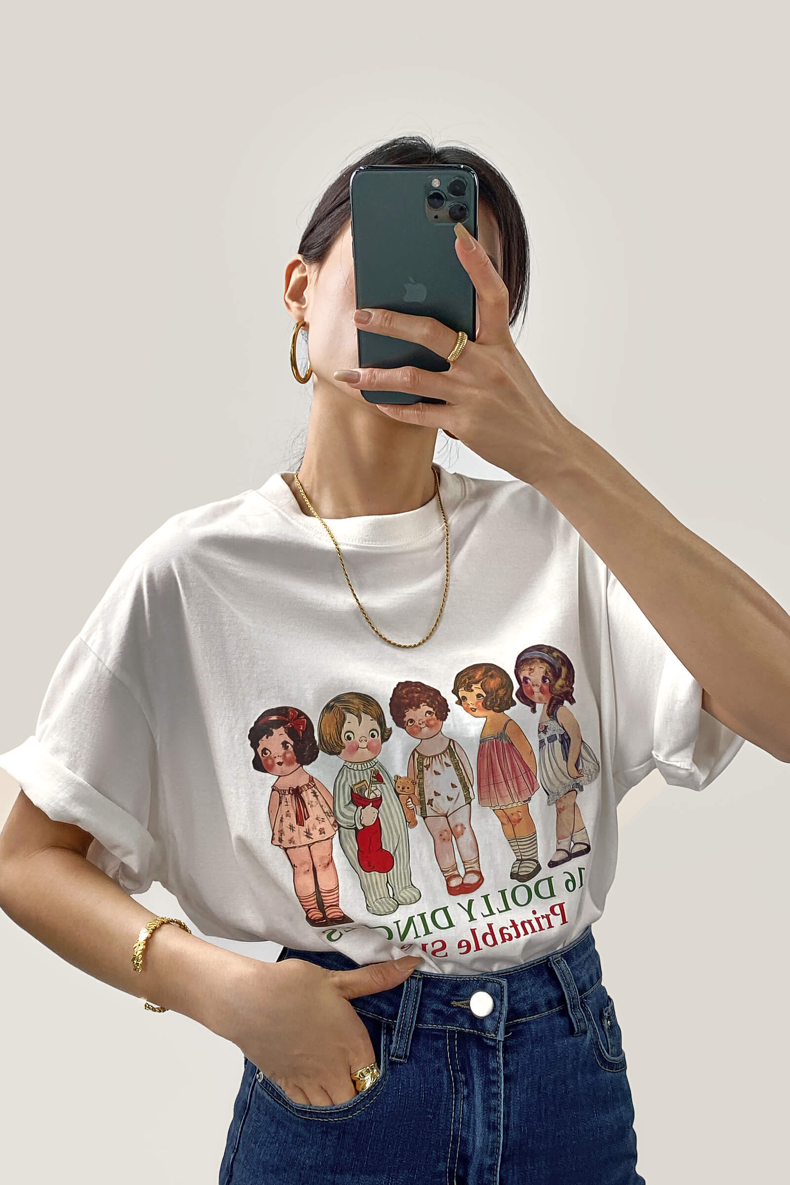 White Relaxed Fit Graphic T-shirt