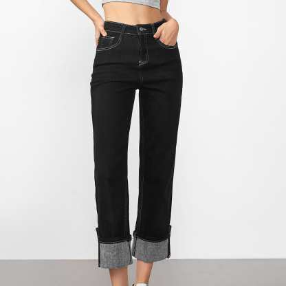 Nereida Black Straight Leg Jeans
