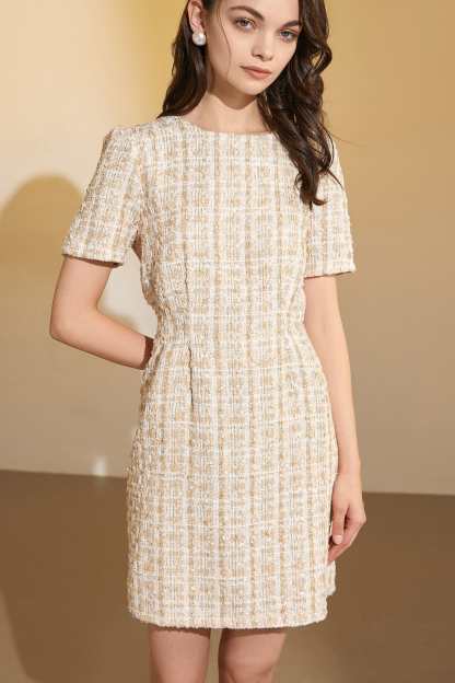 Begia Short Sleeve Crew Neck Mini Dress