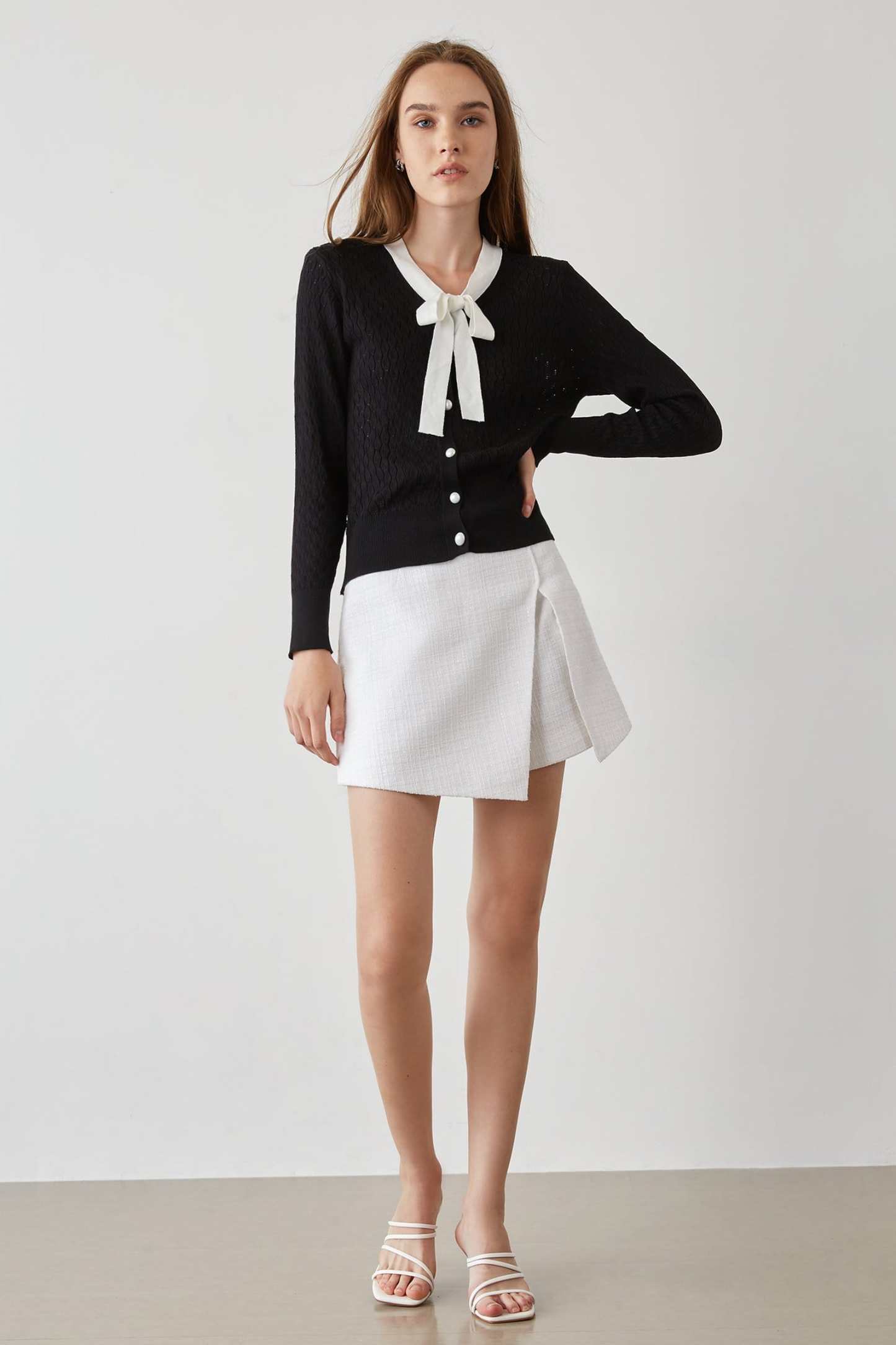 Ashtyn Black Contrast Cardigan