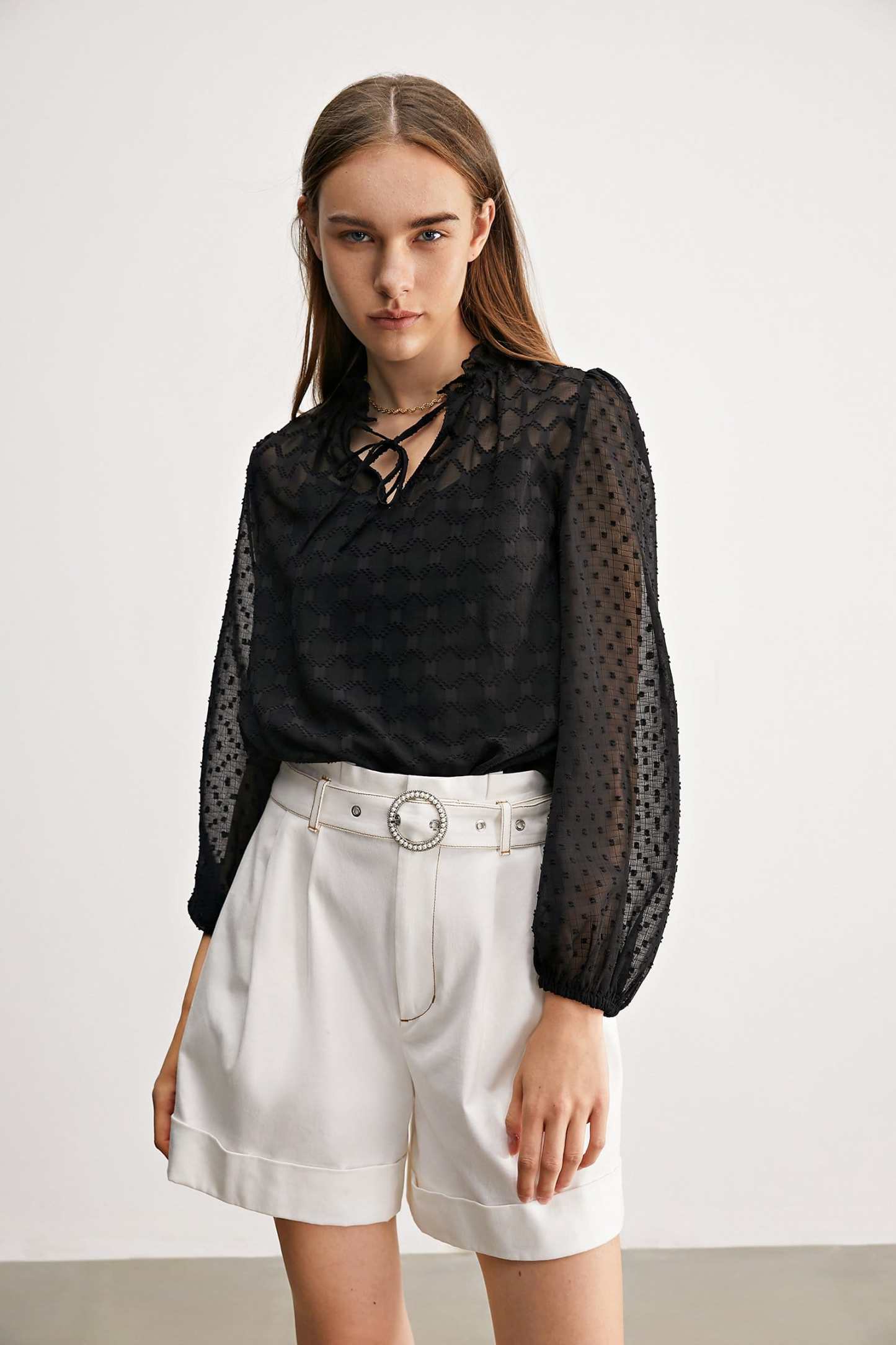 Black Check Mate Blouse