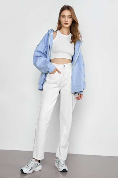 Hendrik Light Blue Zip Up Hoodie