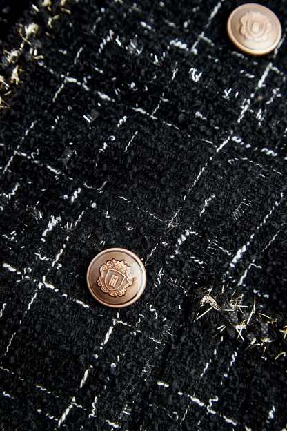 Abbas Black Double-Breasted Coat