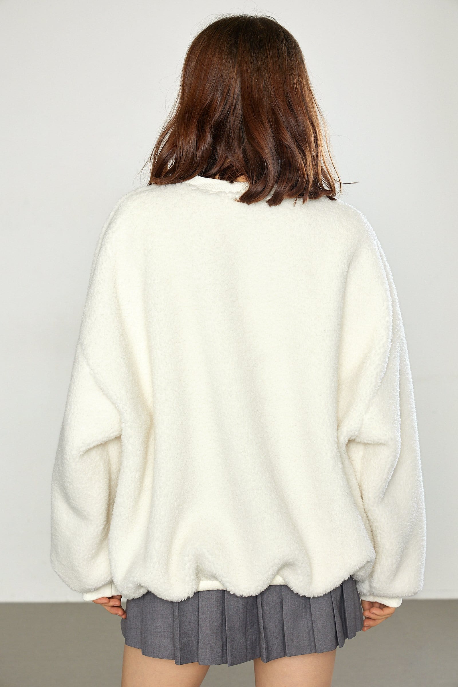 Miah Ivory Cartoon Pattern Teddy Sweatshirt