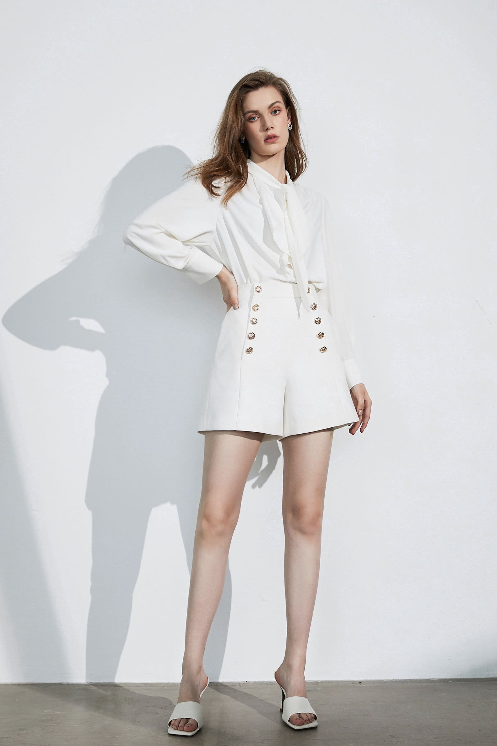 Business Essential White Bow-Tie Blouse