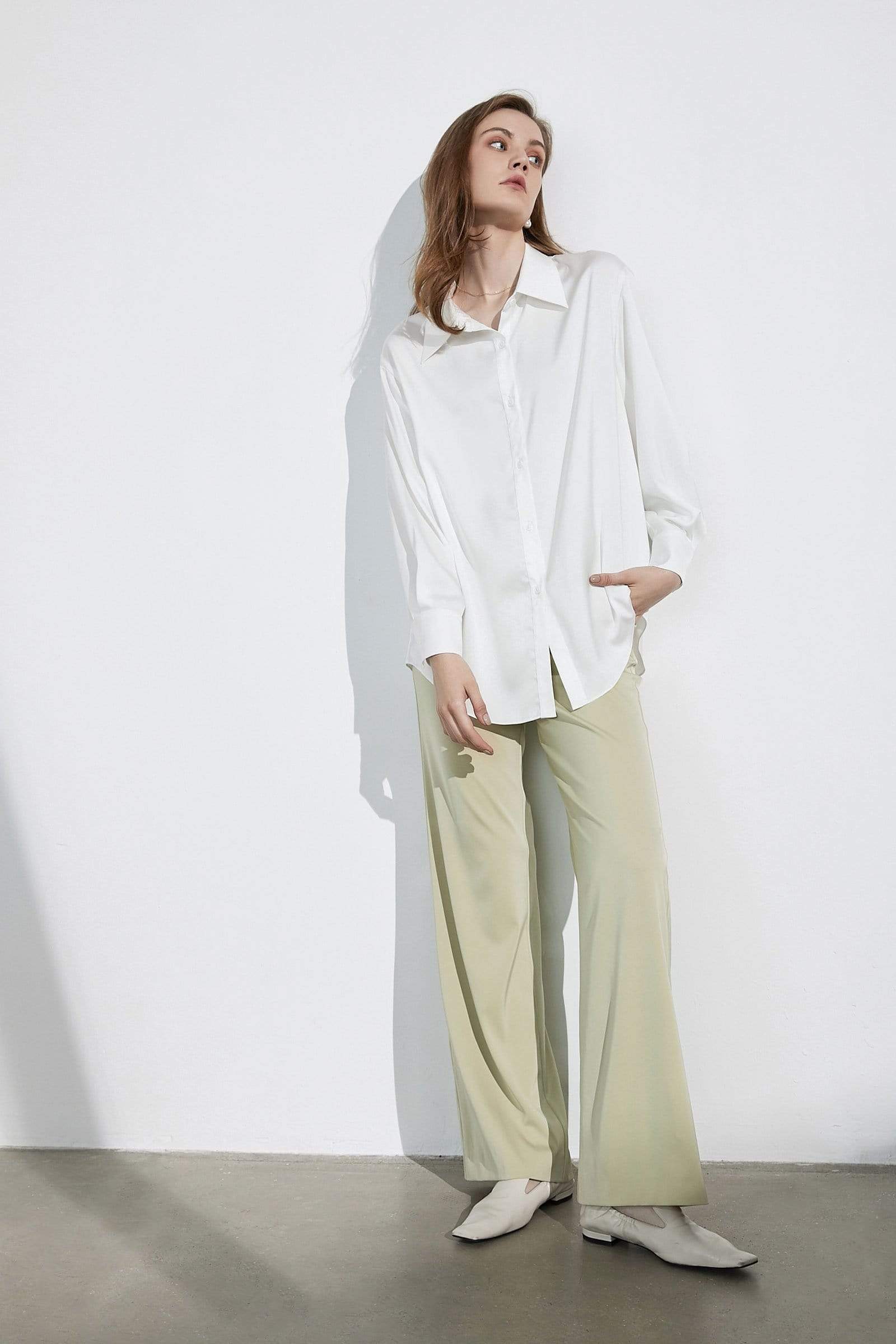 Business Essential Ivory Silky Blouse