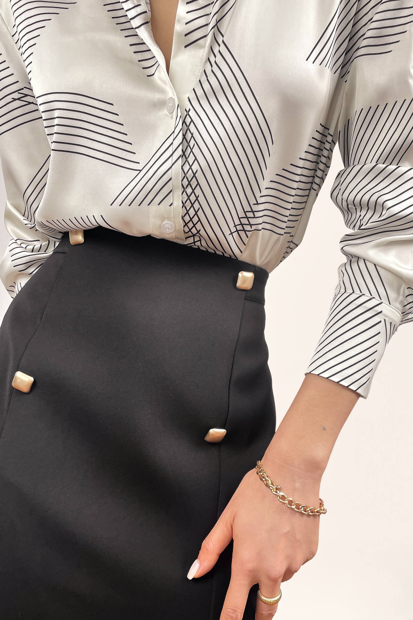 Black High-Rise Ruffle Midi Skirt