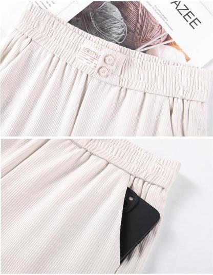 Beige High-Waisted Straight Slacks