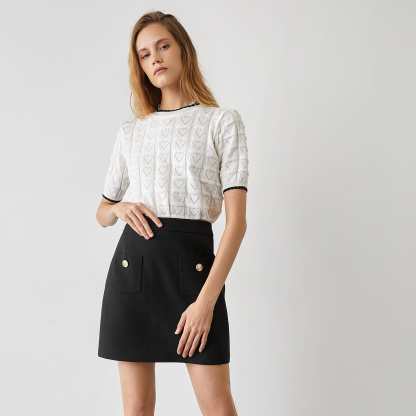 Cayden White Contrast Sweater