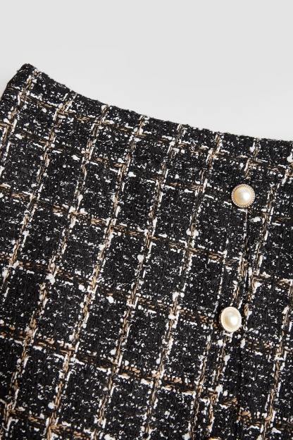 Abigale Black Check Skirt