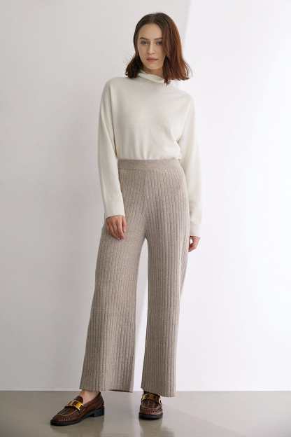 Mahmoud Ivory Premium 100% Wool Rolled Neck Sweater