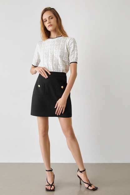 Cayden White Contrast Sweater
