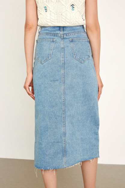 Samaria Light Sky Blue Asymmetrical Skirt