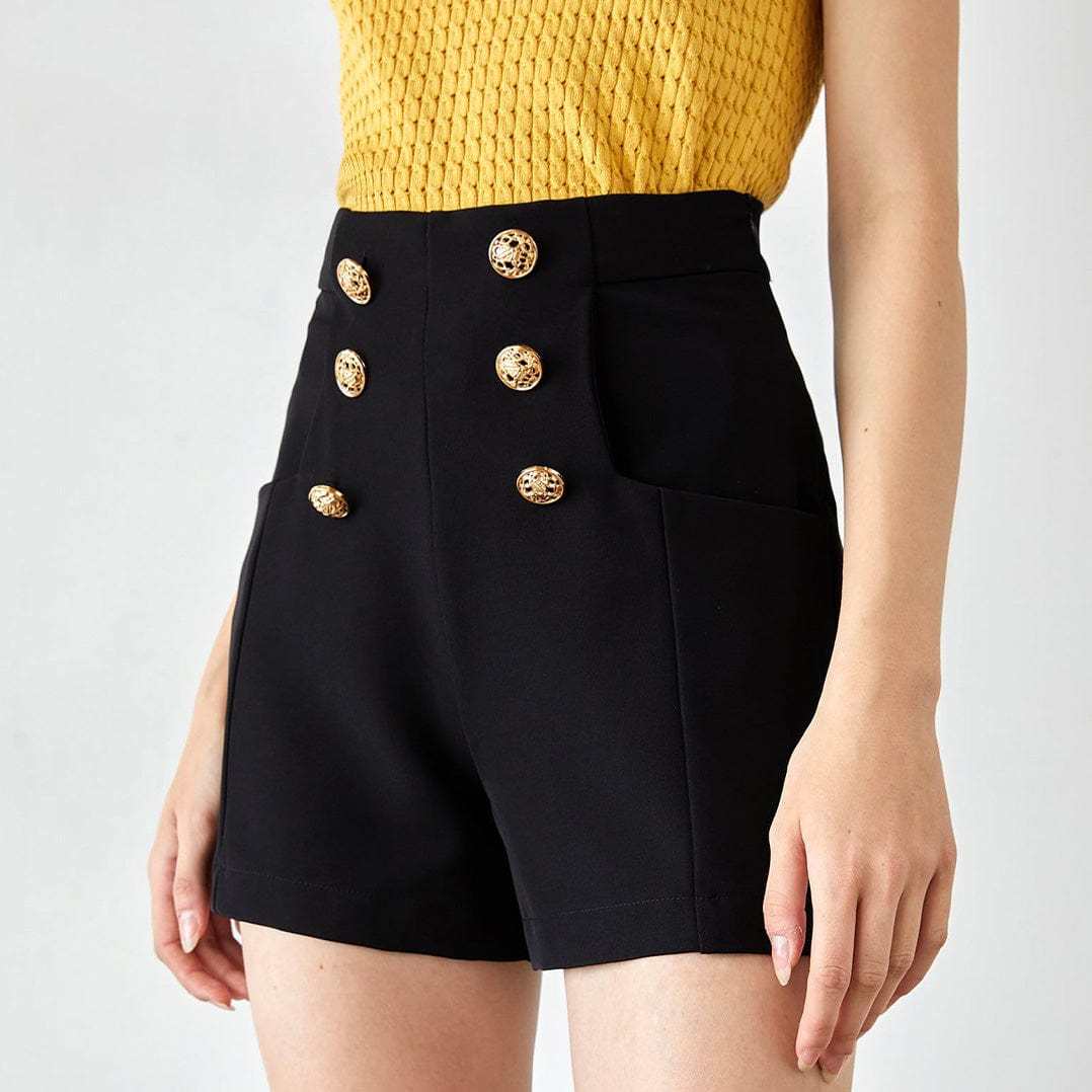 Violette Black Nautical Shorts