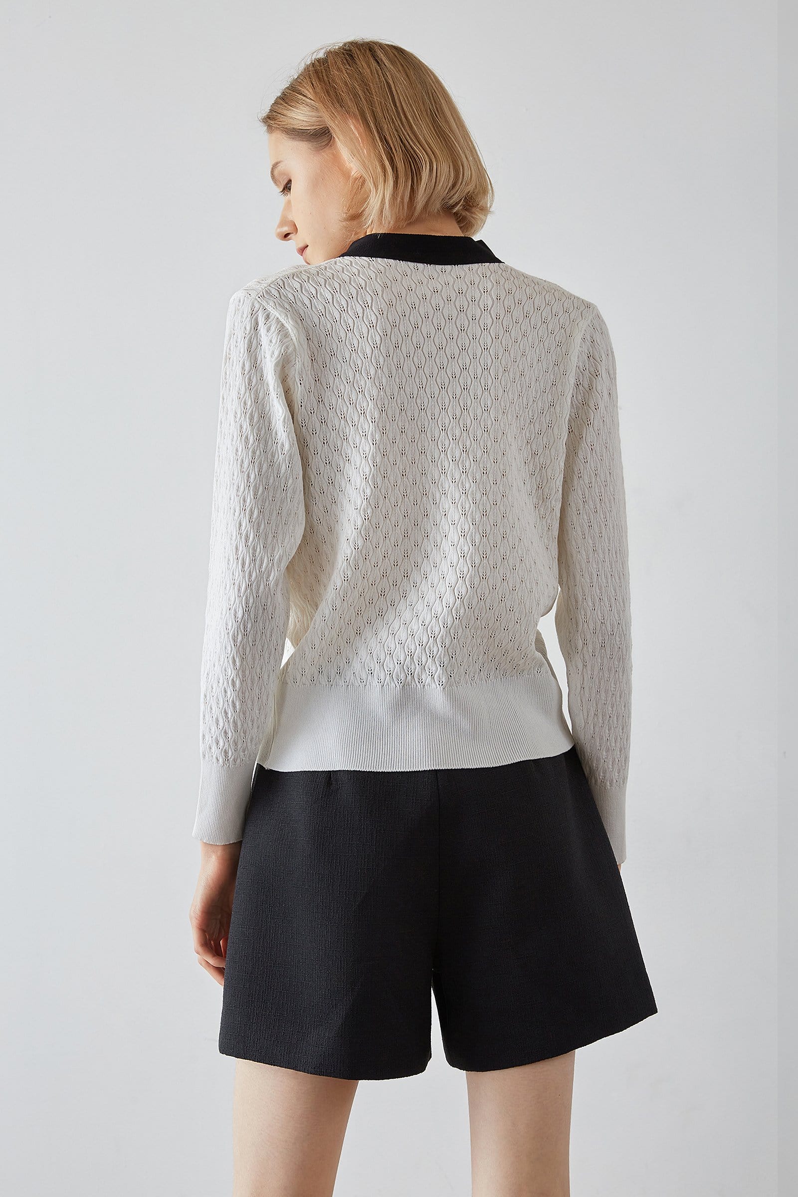 Ashtyn White Contrast Cardigan