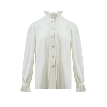 Spring And Summer New Tops Casual French Shirt King Bomb Cost Effective Paragraph Texture Long-Sleeved Shirt Female