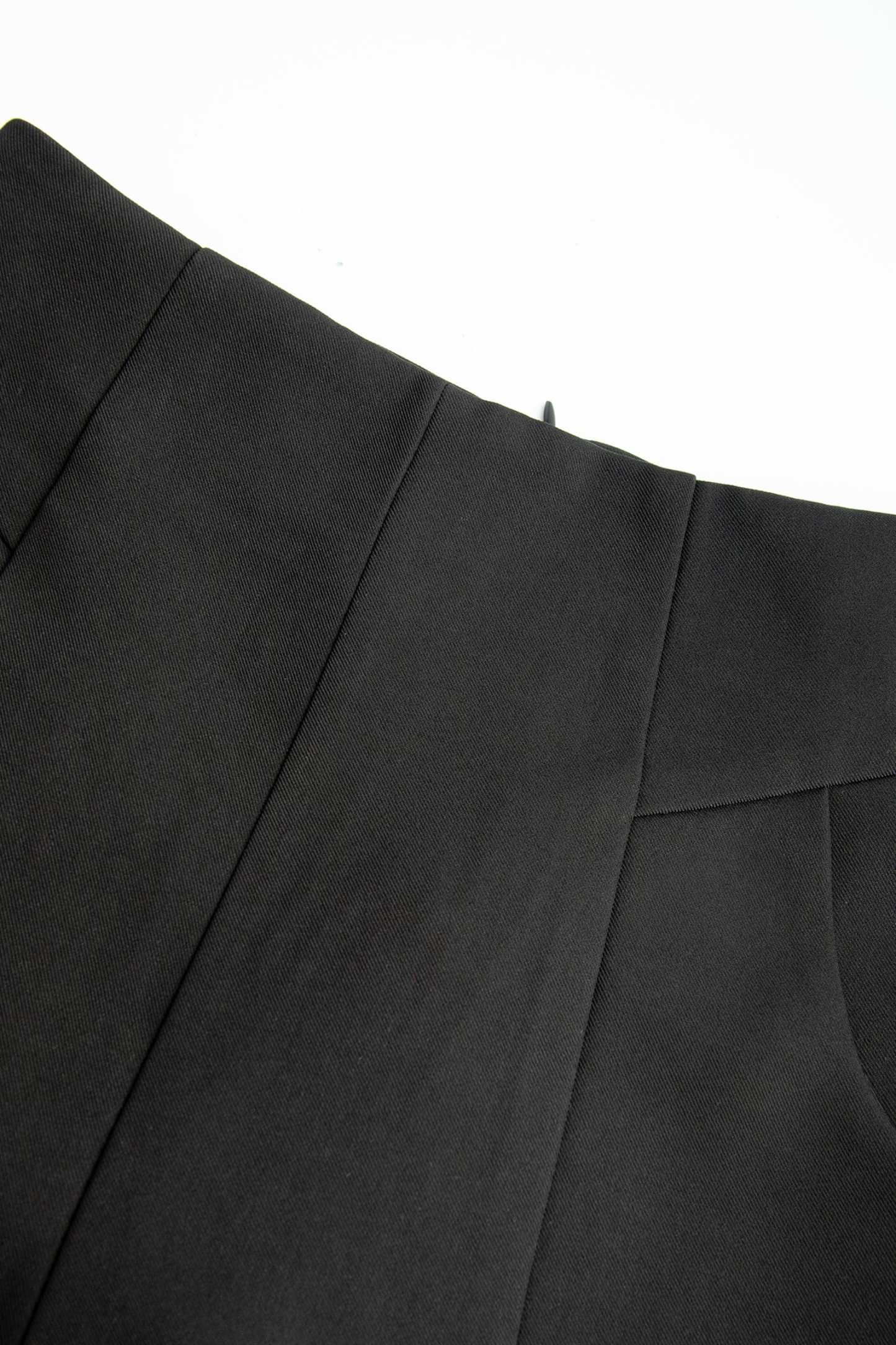 Black A-Line Seam-Detail Shorts